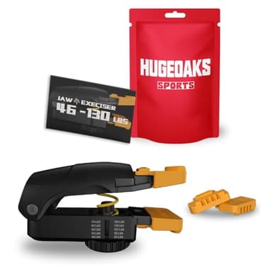 HUGEOAKS Exerciceur de Mâchoire à Résistance Réglable, 46-130 LBS, Jawliner de Mâchoire, Puissant Entraîneur Jawline pour Débutants, Intermédiaires et Avancés, Affine et Sculpte Le Visage (1 Pack)