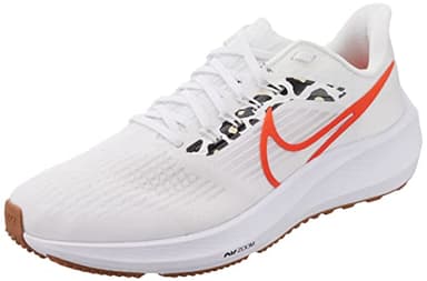 NIKE Femme WMNS AIR Zoom Pegasus 39 Sneaker, Teinte Blanche/Orange-Platine, 42 EU