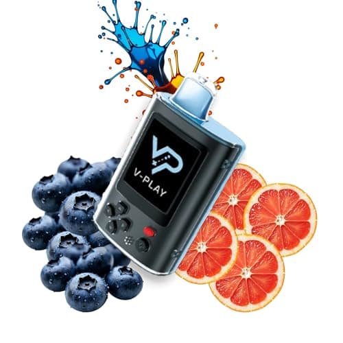 Puff V-Play - 20000 bouffées - 0% de nicotine (Myrtille Pamplemousse) - 12 Saveurs