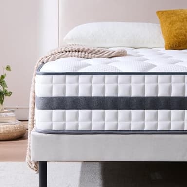 Twirest Matelas 140x190x25 cm Matelas Hybride en Mousse à mémoire de Forme à Ressorts ensachés,Durable et Doux pour la Peau, Durable et Respirant (140x190x25)