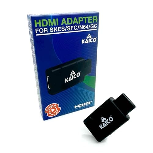 Kaico Adaptateur HDMI avec Prise en Charge S-Vidéo et Composite Compatible avec N64, 64, Snes, Famicom et Gamecube. Une Solution d'adaptateur Simple Plug & Play Pass Through