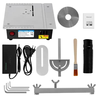 TICFOX Scie à Table DIY, Mini Scie à Table Réglable à 7 Vitesses 96 W Scie à Table Multifonctionnelle pour la Fabrication de Modèles Manuels