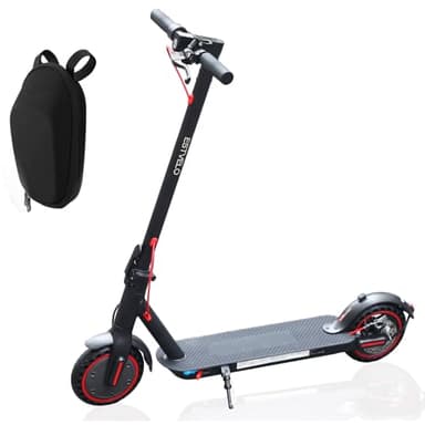 ESTVELO Trottinette électrique pliable pour adultes, portée de 20/28 km, pneu à plat de 21,6 cm, contrôle par application, double freinage (noir, 29 km)