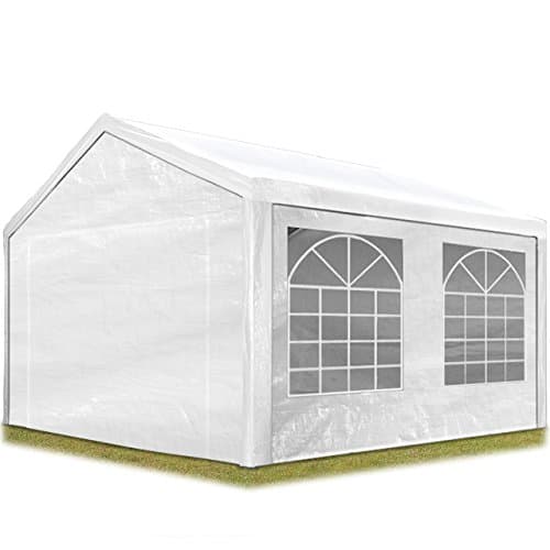 TOOLPORT Tente de réception 3x4 m pavillon Blanc bâche PE 350 N imperméable Tente de Jardin