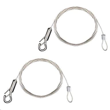 KINDPMA 2pcs Fil Suspension Cadre Câble Acier Galvanisé avec Tendeur et Crochet Fil Suspendu Câble en Acier Inoxydable pour Cadre Photo/Lumière/Cimaise/Miroir/Rideaux-1.5mm x 2m Chargé Max de 30KG