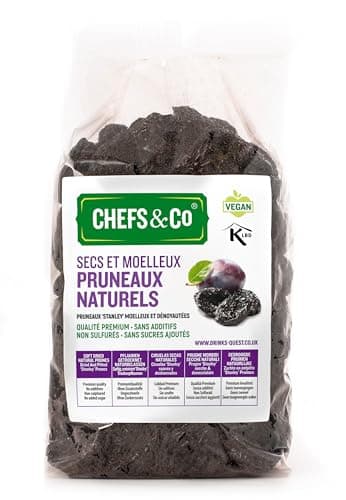 CHEFS & CO Pruneaux Moelleux Dénoyautés ( sans sucre ) -750g | 100% naturelles Fruits entiers | Qualité Premium | Sans Additifs, Sans Soufre et Sans Sucre | fraîchement scellés