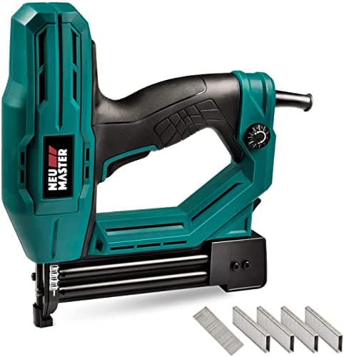NEU MASTER Agrafeuse Electrique, Cloueuse Electrique pour Bois Câble d'alimentation 2M avec 200 Agrafes et 800 Clous NTC0040
