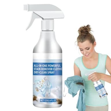 Spray Nettoyant Détachant Pour Vêtements, 120ml Puissant Spray Sec Tout-En-Un Sans Lavage Pour Les Taches De Tissus, éLimine L'huile, La Peinture, Les Taches De Sang