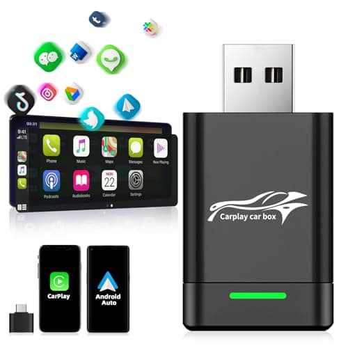Carplay sans Fil & Adaptateur Android Auto sans Fil, 2 en 1 Dongle Carplay sans Fil Convertir CarPlay Filaire en sans Fil, 5G WiFi,Plug & Play,Dongle Car Play pour iOS 10+ & Android 11+ Stable Control