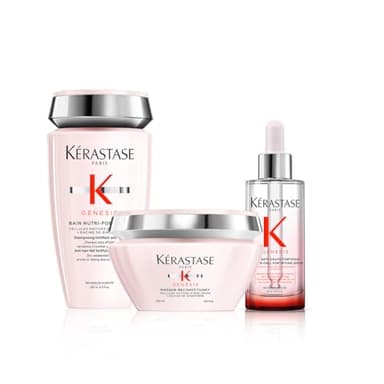 KÉRASTASE Genesis - Routine Nourissante & Anti-Casse pour Cheveux Fragiles - Shampoing Bain Nutri-Fortifiant + Masque Reconstituant + Sérum Anti-Chute Fortifiant