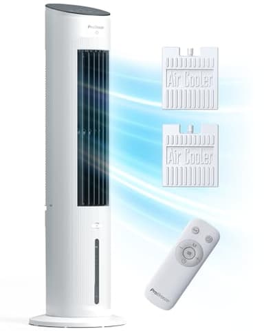 Pro Breeze OmniAir Rafraichisseur d’Air 5L 3en1, 3 Vitesses, 4 Modes, Oscillant, Minuterie 7h, Climatiseur Mobile Sans Évacuation, Silencieux, Sans Conduit, Ventilateur Refroidisseur d'Air