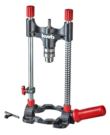 kwb Support de forage avec mandrin, entraînement hexagonal/ mobile pour visseuse sans fil et perceuses, verrouillage d'angle réglable 45, 60, 75, 90°, pour surfaces et pièces rondes