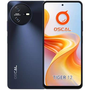 OSCAL Tiger 12 Telephone Portable 120Hz Écran 6,78" FHD+, Gemini AI, Helio G99, 33W Charge Rapide Smartphone, 24Go+256Go/TF-1To, Caméras AI 64MP Téléphone Portable, NFC/Fingerprint/4G Dual SIM - Noir