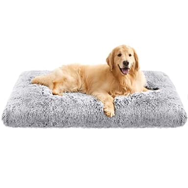 Feandrea Panier pour Chien, Canapé, Lit pour Animaux, 122 x 74 cm, Rembourrage Moelleux, Lavable, Coussin pour Chien, Gris Ombré PGW204G01