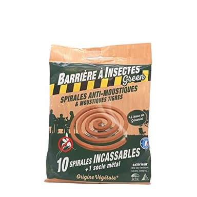 BARRIERE A INSECTES Green Anti-moustiques à Base de géraniol-Sachet de 10 Spirales, Nicht Zutreffend