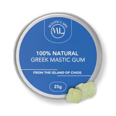 Mastic Labs | Mastic grecque pur – Résine pure de Chios, Grèce | Digestion, santé bucco-dentaire, alternative culinaire et naturelle à mâcher – Larmes moyennes et grandes – 25 g