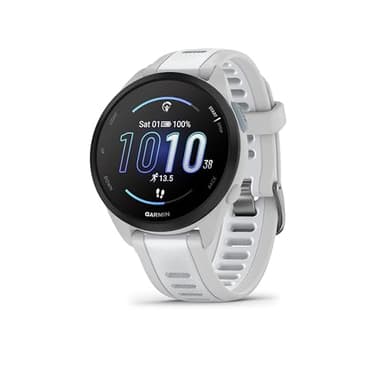 Garmin Forerunner 165 - Montre GPS connectée de running avec écran AMOLED – Blanc/Gris Clair, x