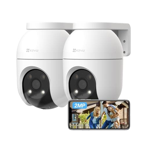 EZVIZ C8c 2MP 2PK Camera Surveillance WiFi Extérieure à 360° avec Suivi Auto-Zoom, Détection de Forme Humaine, Vision Nocturne en Couleur, Audio Bidirectionnel, IP65 Etanche, Défense Active