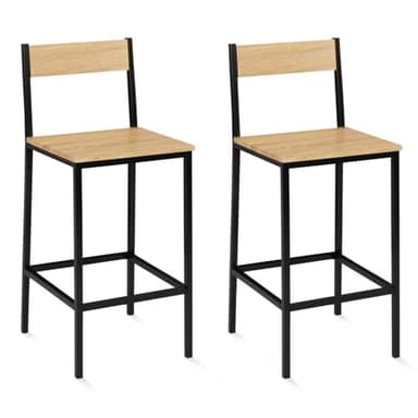 IDMarket - Lot de 2 tabourets de Bar Detroit avec Dossier Chaise de Cuisine Design Industriel
