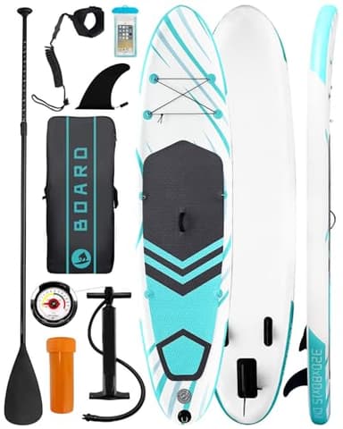 Paddle Gonflable Adulte, 320cm Stand Up Paddle Gonflable avec Accessoires, Capacité de Charge Maximale 140kg, Planche à Pagaie Debout Sup avec Sac Étanche Mobile, pour Adultes/Débutants/2 Personnes