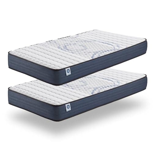 NATURALEX - Pack de 2 Matelas 80x200 cm - Perfect Dream - Mousse à mémoire de Forme et Blue Latex - Thermorégulateur - 7 Zones de Confort - Réversible - Ergonomique - Respirant - Durable