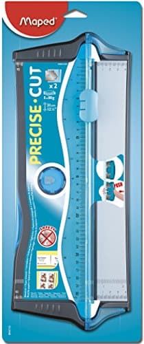 Maped - Massicot Precise Cut A4 - Avec Système de Sécurité à Lame Auto Rétractable - Capacité de Coupe 5 Feuilles - Pour Couper Papier, Photos, Scrapbooking - 2 Lames Incluses