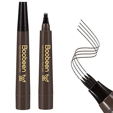 Boobeen Stylo à sourcils étanche - Crayon à sourcils Microblading avec applicateur à pointe micro-fourche - Crée des sourcils d'apparence naturelle sans effort