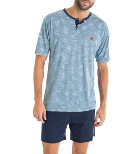 Massana - Pyjama Court col Tunisien Homme - Taille - XXL