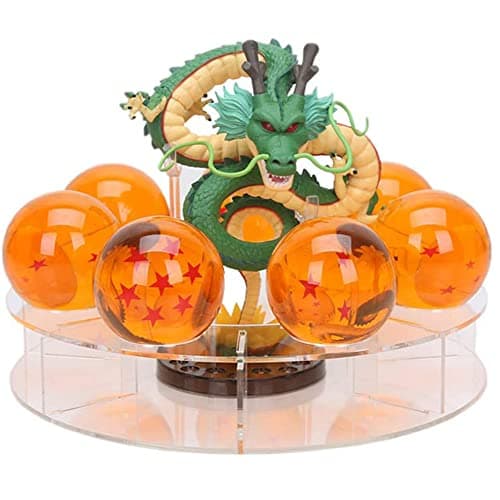 NEBAI · LESEN Figurine Shenron en résine Shenlong - 3,5 cm - Boules de cristal et support - Avec boîte cadeau - Pour la décoration de la maison