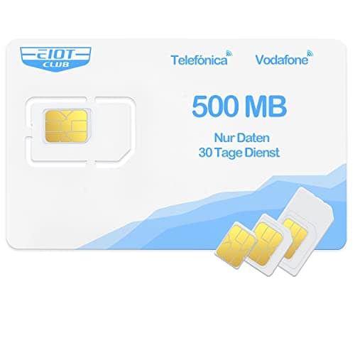 EIOTCLUB Carte SIM Prepayee sans Engagement, Carte SIM Compatible avec Le Réseau de 30 Pays Européens, pour LTE Caméra & Appareil Photo numérique Chasse & Localisateur GPS, Données Uniquement
