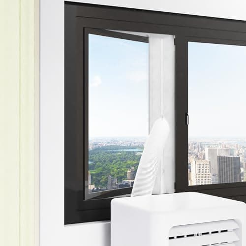 FERRGIA 400CM Kit Calfeutrage Climatiseur Joint de Fenetre Fonctionne avec Les Unités de Climatisation et Sèche-Linge,Kit Joint de Fenêtre Climatisation Mobile,Double Fermeture éclair,Facile Installer