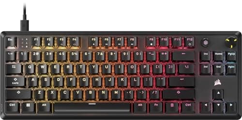 Corsair K70 Core TKL RGB Tenkeyless Clavier de Jeu Mécanique - Commutateurs Linéaires MLX Red v2-Linéaires Pré-Graissés - Réduction du Bruit Double Couche - Capuchons de Touches ABS