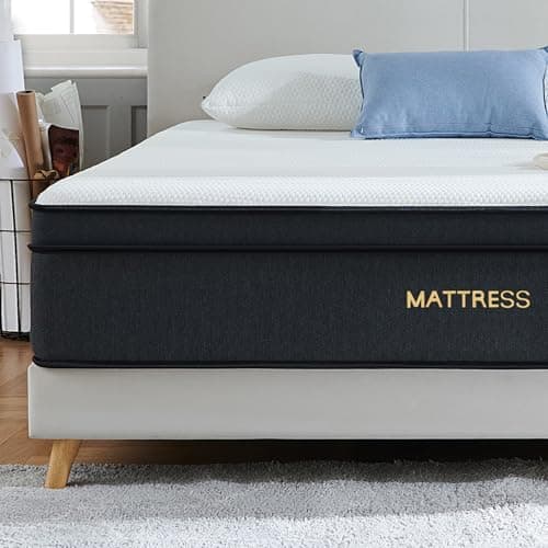 Molblly-Matelas 140 x 190-Épaisseur 25cm-Matelas de lit d'adulte-Ressorts Ensachés Indépendant-en Mousse à Mémoire de Forme-Confort Mi-Ferme-Épaisseur
