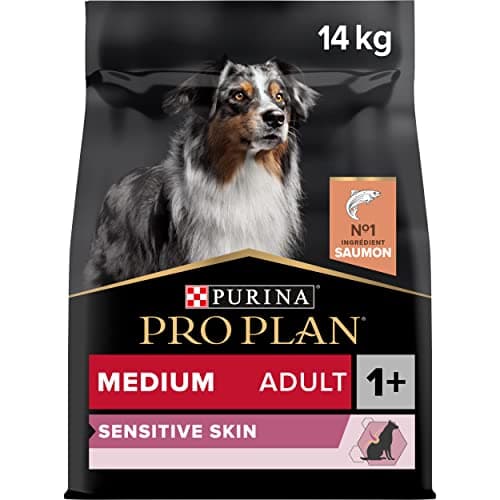 PRO PLAN Medium Adult Sensitive Skin Riche en Saumon - 14 KG - Croquettes pour chiens adultes de taille moyenne ayant une peau sensible