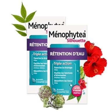 Retention D'eau 2x30 Comprimes Menophytea silhouette Ménophytea