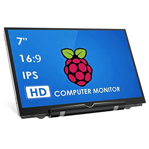 HMTECH 7 Pouces Raspberry Pi écran 800x480 HDMI Moniteur Portable IPS écran LCD Raspberry Pi 4/3 / 2 / Zero/B/B + win10 / 8/7 (Non Tactile)