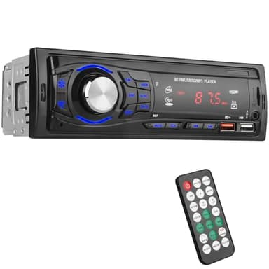 Autoradio Bluetooth 1 DIN – Radio Voiture avec Deux USB Port: Prend en Charge Mains Libres/FM/AUX-in/SD, Lecteur MP3 avec télécommande