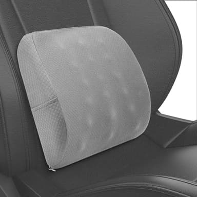 Quirlig Coussin Lombaire Voiture, Mousse à Mémoire de Forme Coussin Dos Voiture, Coussin de Soutien Lombaire Ergonomique, Soutien du Dos pour Voiture, Bureau Chaise, Housse Lavable, Gris