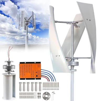HTIANMM Kit d'éolienne à 3 pales générateur de Moulin à Vent 7000 W générateur d'énergie éolienne Verticale à lévitation magnétique permanente avec contrôleur pour Un Usage Domestique,220V