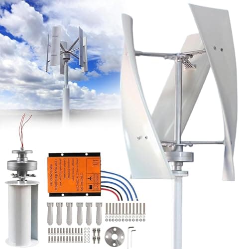 HTIANMM Kit d'éolienne à 3 pales générateur de Moulin à Vent 7000 W générateur d'énergie éolienne Verticale à lévitation magnétique permanente avec contrôleur pour Un Usage Domestique,220V