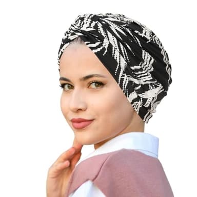 PAULOF PENG Turban pour femme - Foulard élastique pour femme - Foulard pour femme - Foulard de chimio et de cancer - Foulard floral avec bonnet torsadé, 6, taille unique