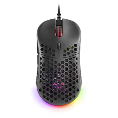 Mars Gaming MM55 Noir, Souris Gaming RGB Chroma, Ultra-légère 55 g, 12800 DPI, Switches Mécaniques HUANO