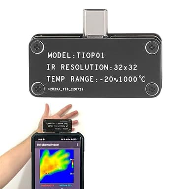 Caméra Thermique pour Smartphones, Caméra D'Imagerie Thermique à Vision Nocturne 32X32 pour Android, Imageur Thermique de Téléphone avec Modes Multicolores, Températures