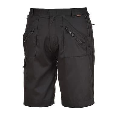Portwest S889 Shorts de Sécurité de Travail Élastiqués Action Noir, L