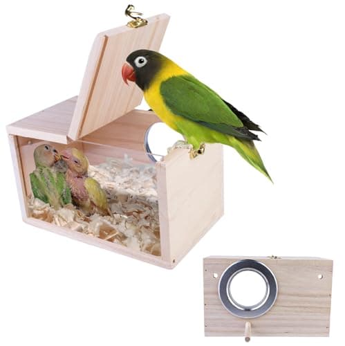 Nizirioo Nichoir transparent pour perruches, perruches, perruches, perroquets, 12 x 12 x 19,5 cm