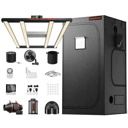 Spider Farmer Kit Complet de Tente de Culture 90x90x180cm G3000 Bar Style LED Grow Light Full Spectrum Système Complet de Tente de Culture Indoor Grow Tent Kit 1680D Canvas with 4" Inline Fan Filter