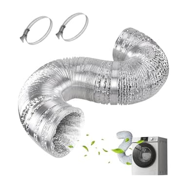 ZIGefofo Tuyau d'évacuation d'air Ø 150 mm Longueur 3 m Gaine Ventilation en Aluminium Tuyau D'évacuation D'air avec 2 Colliers de Serrage en Acier pour Climatisation Déshumidificateur Extracteur