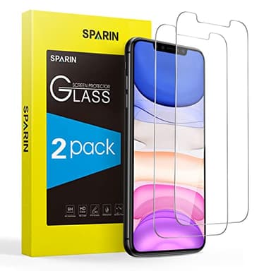 SPARIN Verre Trempé Compatible avec iPhone 11 et iPhone XR et iPhone 12/12 Pro, Vitre Protecteur pour iPhone 11, 0,26 mm HD, Ultra Résistant, Anti Rayures, Sans Bulles
