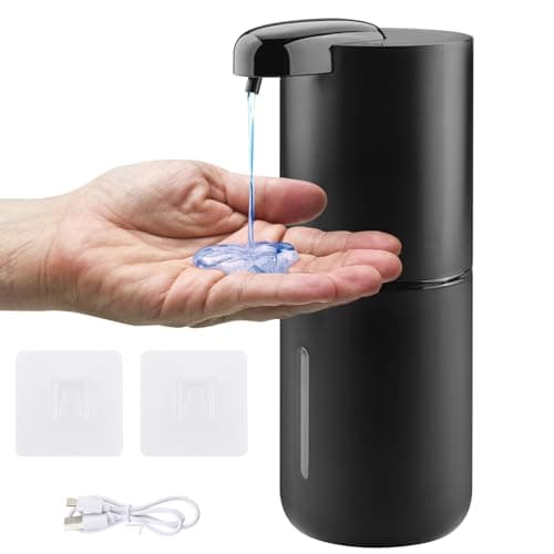 Foydream Automatique Distributeur de Sapone, 380 ML Rechargeable Liquide Distributeur de Savon Mural avec Capteur de Mouvement Infrarouge pour Bagni e Cucine Noir