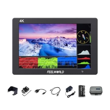FEELWORLD T7PLUS (avec Batterie) Moniteur 7 Pouces pour Appareil Photo Reflex numérique Résolution 1920X1200 Forme d'onde 3D LUT Norme de Couleur Rec.709 Entrée et Sortie HDMI 4K Boîtier métallique